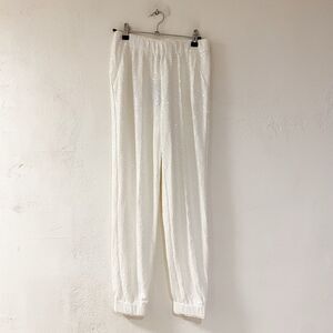 NEW Bebe Sequin Joggers in White Extra Small